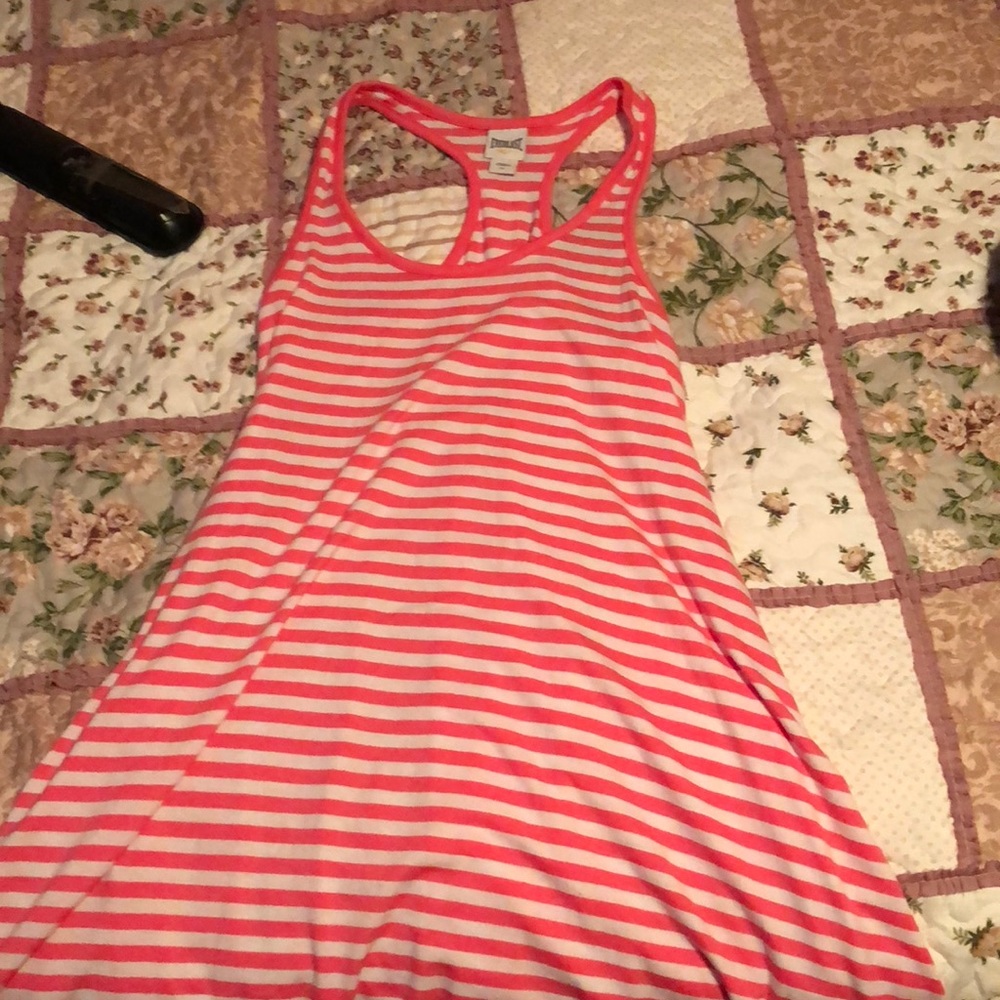 A hot pink and white dress